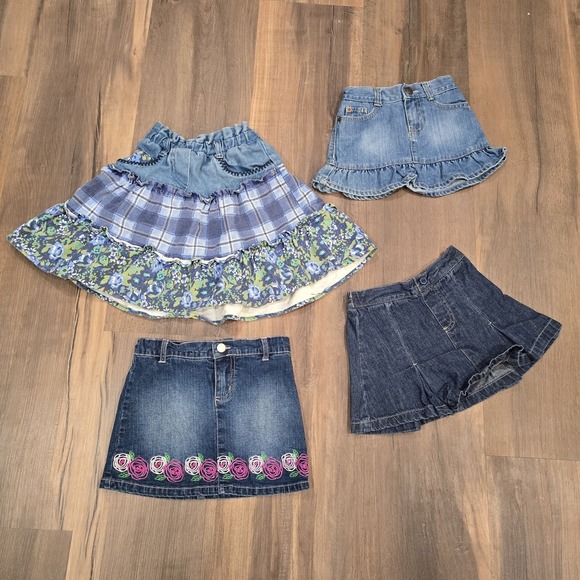 Girls Denim Jean Dress Jumper Skirt Lot Mixed Vintage To Modern Size 3T - 6X - Picture 10 of 16